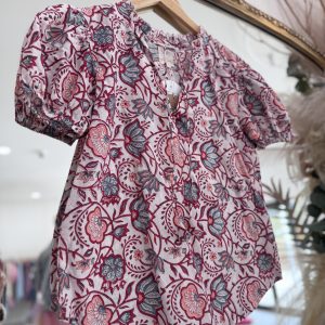 Pisa Blouse - Red Steel