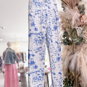 Naomi Joggers - Palm Tree Blue