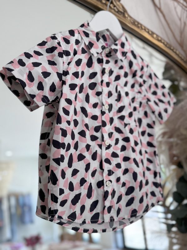 Mini Nash Boy Shirt - Pink/White/Black